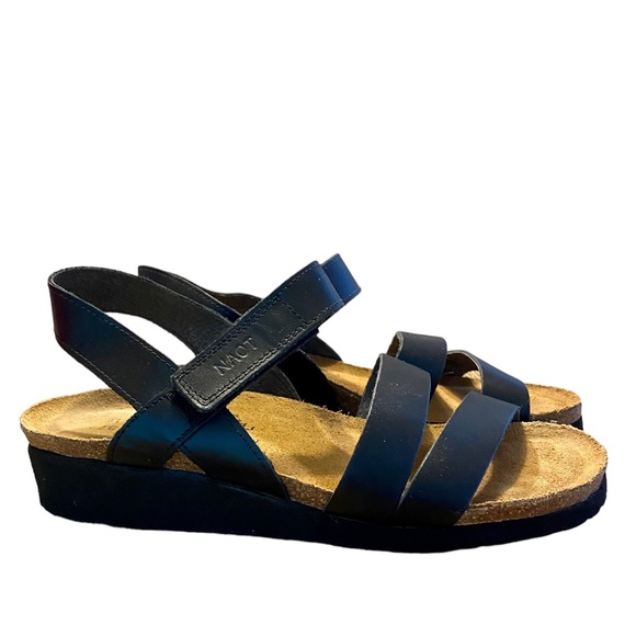 Naot Shoes Naot Kayla Matte Black Leather Sandals Size 37 Arch